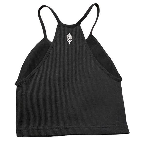 (L-2) Free People Happiness Runs Tank Top Black w/ Logo on Back M/L - Picture 3 of 4